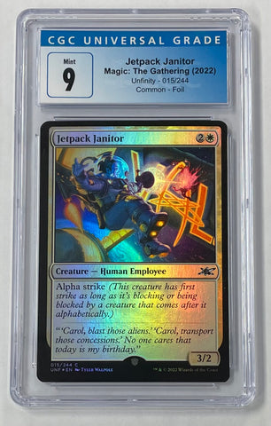 Magic the Gathering Jetpack Janitor 2022 Unfinity 015/244 Common Foil CGC 9 Graded Single Card