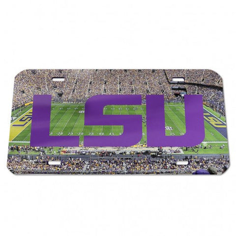 LSU Laser Cut License Plate Tag Acrylic Color Field