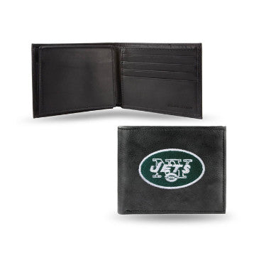 Jets Leather Wallet Embroidered Bifold NFL