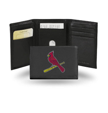 Cardinals Leather Wallet Embroidered Trifold MLB