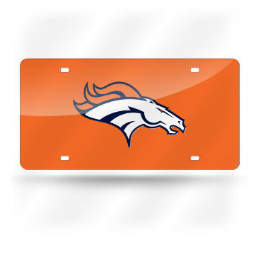 Broncos Laser Cut License Plate Tag Color Orange