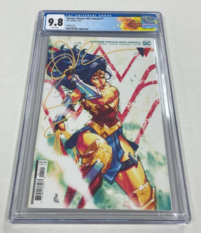 Wonder Woman 2021 Annual Issue #1 Variant Cover Special Label CGC Graded 9.8 Comic Book