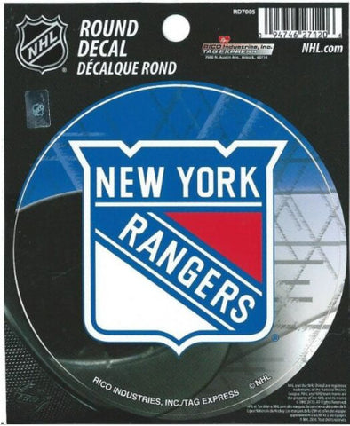Rangers 4.5" Round Sticker Logo NHL
