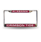 Alabama Laser Cut License Plate Frame Silver