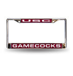 Gamecocks Laser Cut License Plate Frame Silver