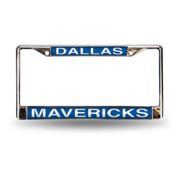 Mavericks Laser Cut License Plate Frame Silver