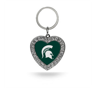 Spartans Keychain Rhinestone Heart