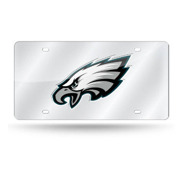 Eagles Laser Cut License Plate Tag Silver