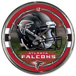 Falcons Round Wall Clock Chrome