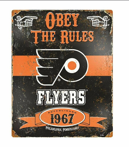 Flyers Obey Embossed Metal Sign
