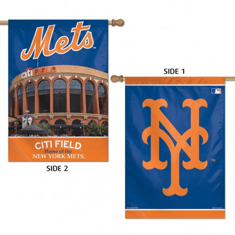 Mets Vertical House Flag 2-Sided 28x40 Stadium