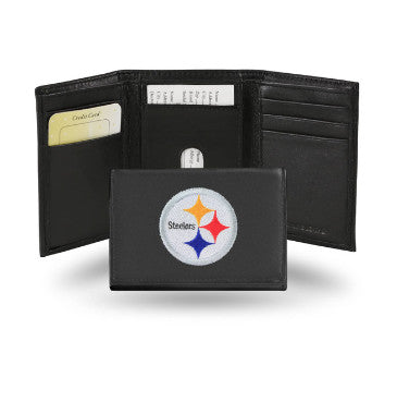 Steelers Leather Wallet Embroidered Trifold