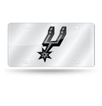 Spurs Laser Cut License Plate Tag Silver