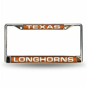 Texas Laser Cut License Plate Frame Silver