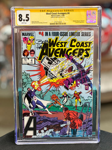 West Coast Avengers Issue #4 Year 1984 CGC Graded 8.5 Comic Book - Autographed by Bob Hall