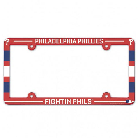 Phillies Plastic License Plate Frame Color Printed
