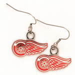 Red Wings Earrings Dangle Logo