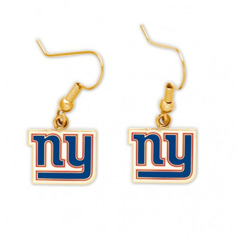 Giants Earrings Dangle Gold NFL