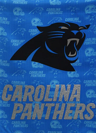 Panthers Embossed Suede Garden Flag Glitter NFL
