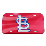 Cardinals Laser Cut License Plate Tag Acrylic Color Red MLB