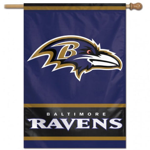 Ravens Vertical House Flag 1-Sided 28x40
