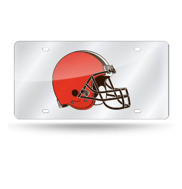 Browns Laser Cut License Plate Tag Silver
