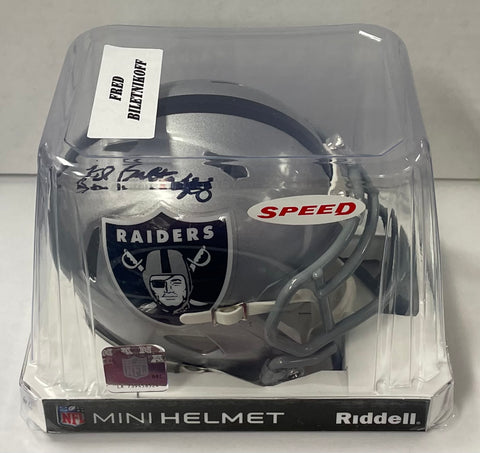 Raiders Mini Helmet Speed Fred Biletnikoff - Autographed w/ Beckett Authentication