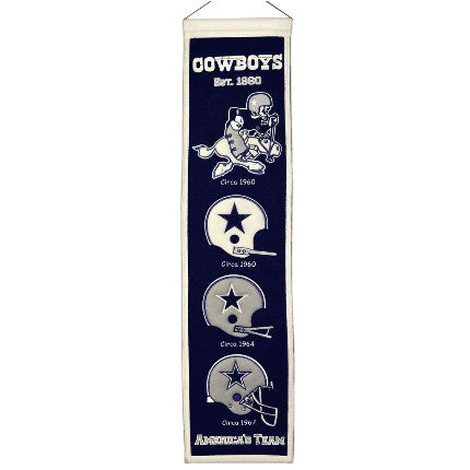 Cowboys 8"x32" Wool Banner Heritage
