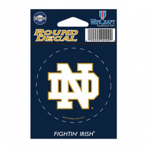 Notre Dame Round Sticker 3"
