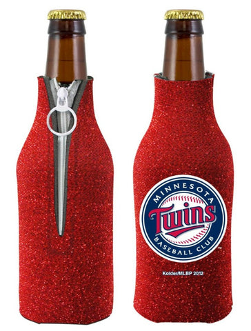 Twins Bottle Coolie Glitter Red