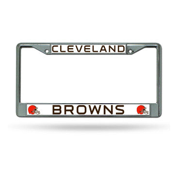 Browns Chrome License Plate Frame Silver