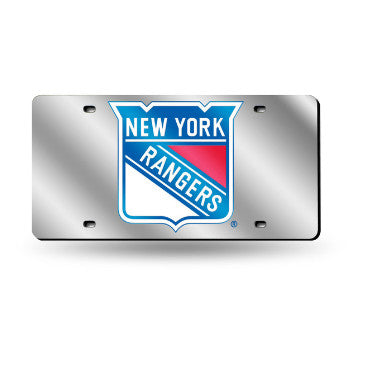 Rangers Laser Cut License Plate Tag Silver NHL