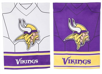 Vikings Embossed Suede Garden Flag Jersey 2-Sided