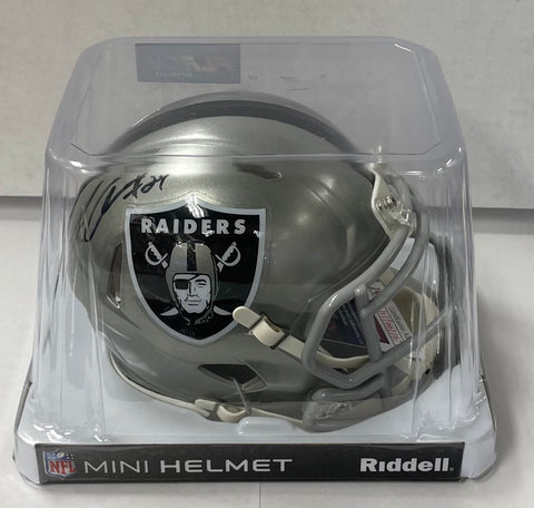 Raiders Mini Helmet Speed Flash - Johnathan Abram - Autographed w/ JSA Certificate of Authentication