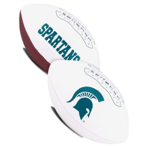 Spartans Full Size Autograph White Panel Football