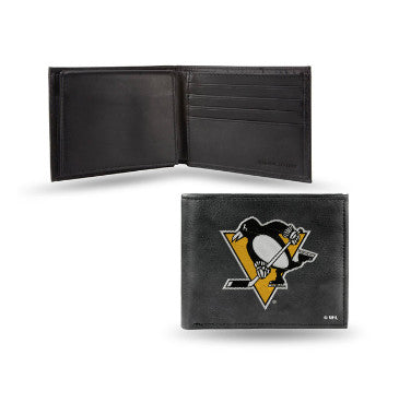 Penguins Leather Wallet Embroidered Bifold