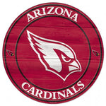 Cardinals Wood Sign Round Large 19.75" NFL