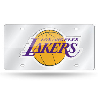 Lakers Laser Cut License Plate Tag Silver