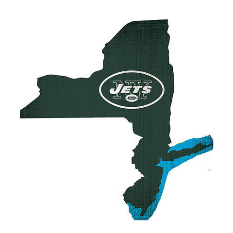 Jets 12" Wood State Sign Team Color Small NFL