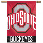 Ohio St Vertical House Flag 1-Sided 28x40