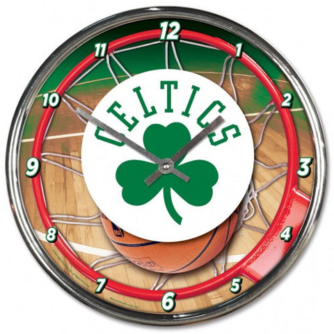Celtics Round Wall Clock Chrome