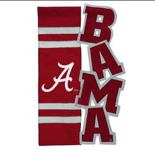 Alabama Vertical House Flag Applique Sculpted