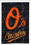 Orioles Embossed Suede Garden Flag Glitter