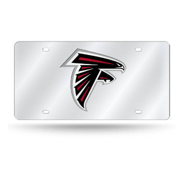 Falcons Laser Cut License Plate Tag Silver