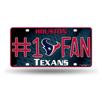 Texans #1 Fan Metal License Plate Tag