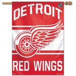 Red Wings Vertical House Flag 1-Sided 28x40 Logo