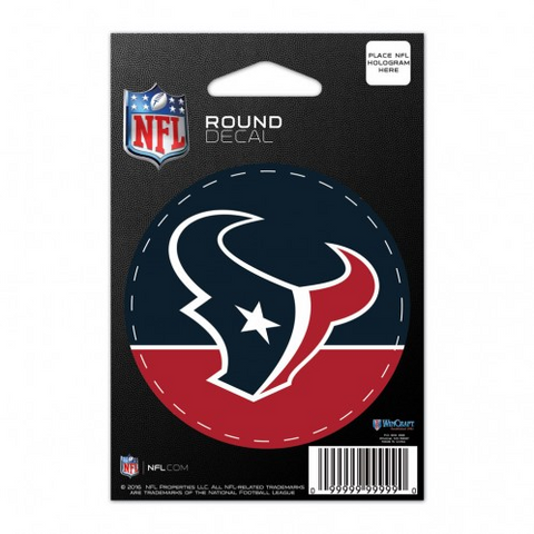 Texans Round Sticker 3"