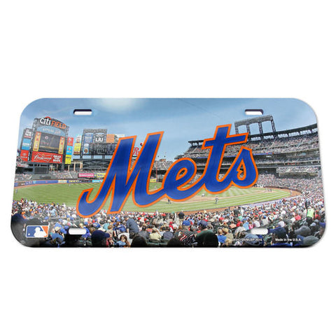Mets Laser Cut License Plate Tag Acrylic Color Field