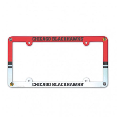 Blackhawks Plastic License Plate Frame Color Printed