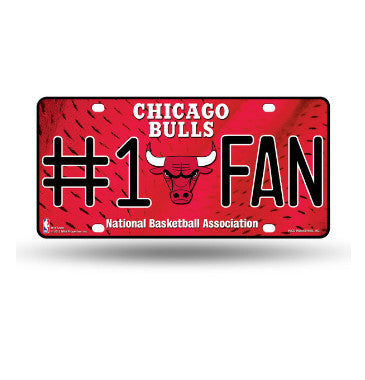 Bulls #1 Fan Metal License Plate Tag